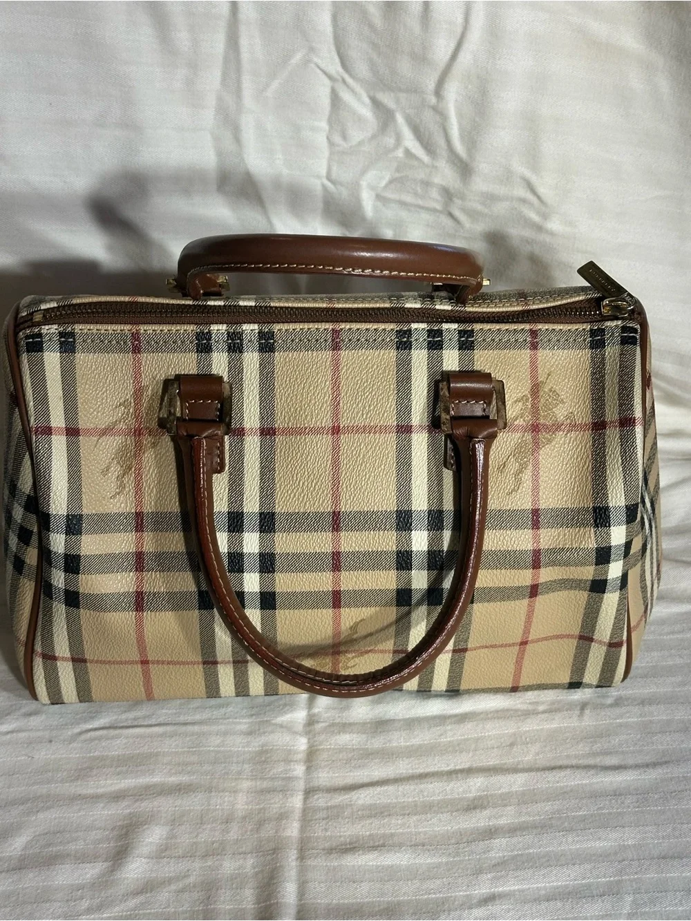 Burberry Brown Leather Logo satchel